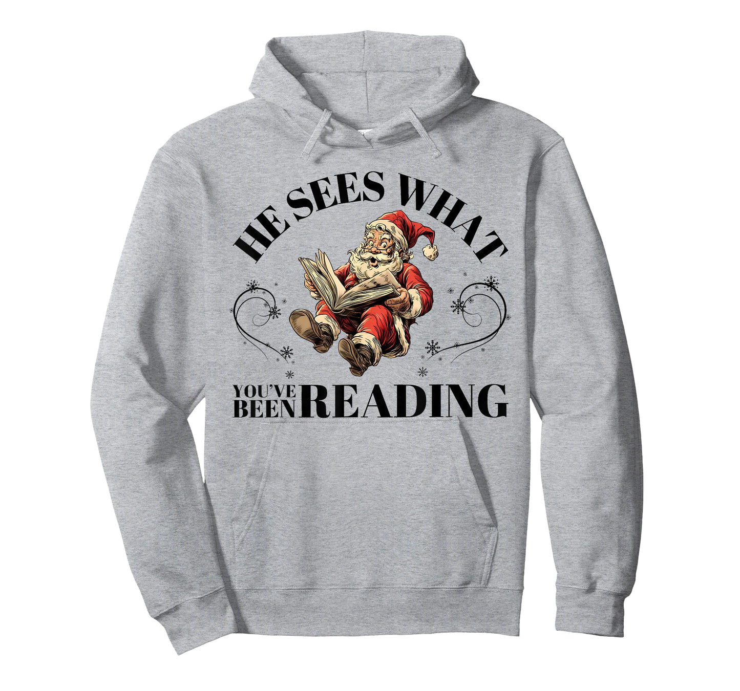 He Sees What You've Been Reading Funny Bookish Christmas T-Shirt