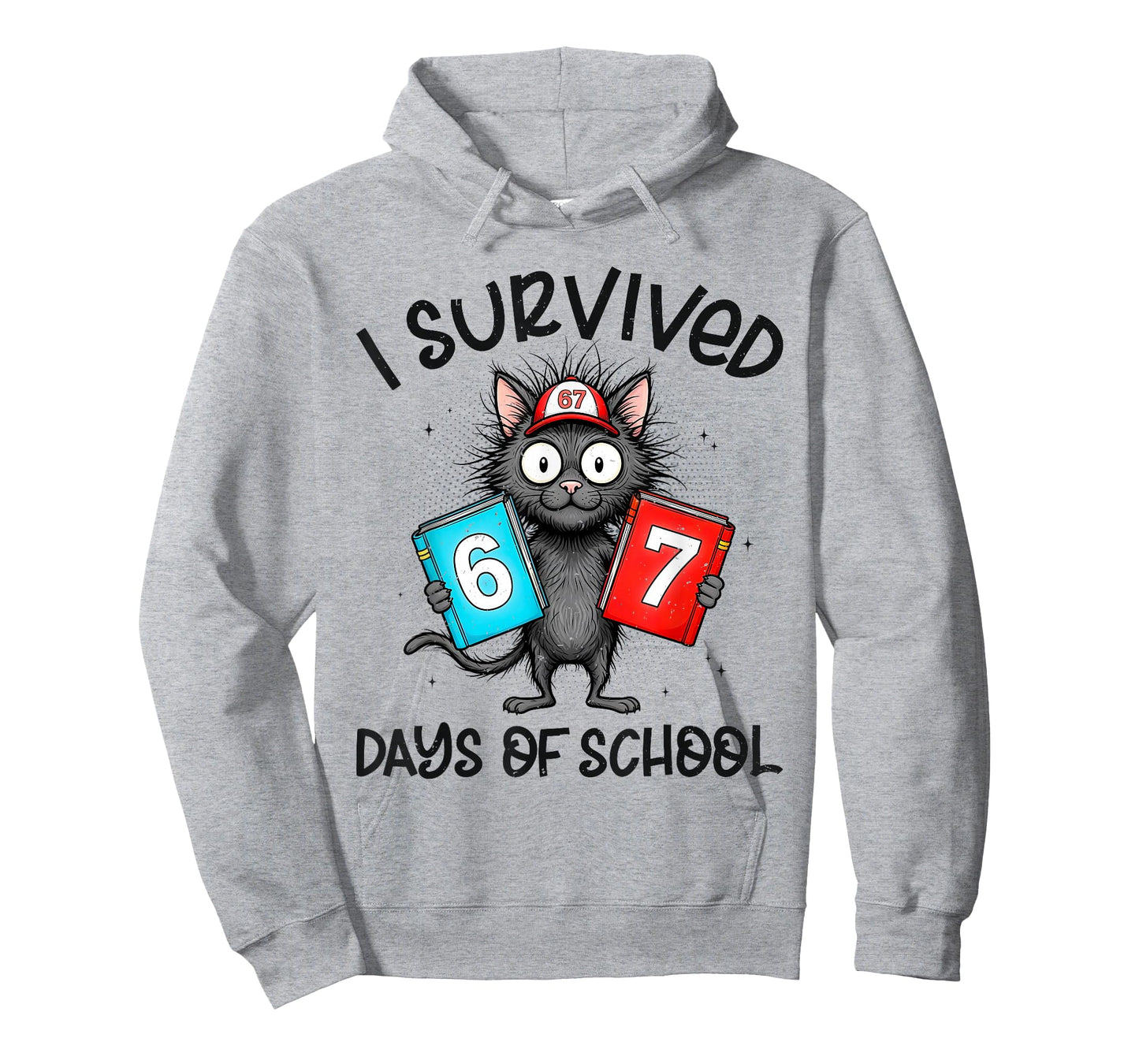 Funny i Survived 67 Days of School Cat Meme for Kids Teacher T-Shirt