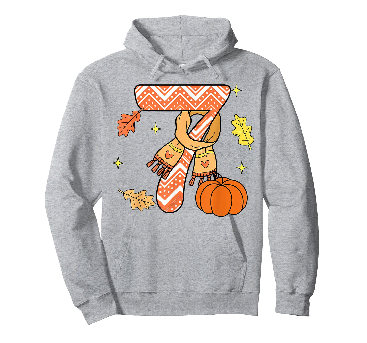 Number 7 Fall Matching Autumn Pumpkin Cozy Style T-Shirt