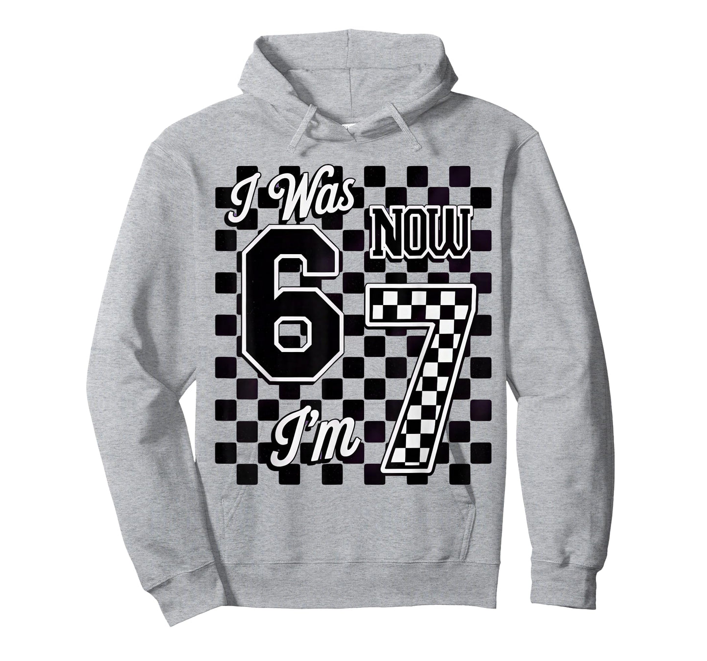 Checkered I was 6 Now I'm 7 Birthday Seven Years Old T-Shirt
