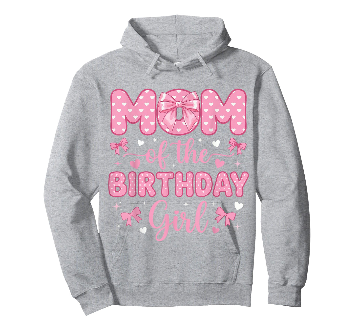 Mom of The Birthday Girl Coquette Bow Party Family Matching T-Shirt