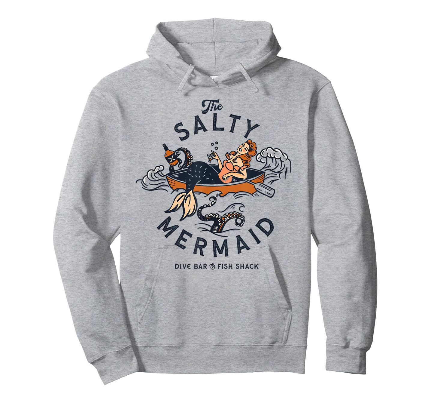 Mermaid Dive Bar & Salty Fish Shack. Vintage Pinup Art Shirt T-Shirt