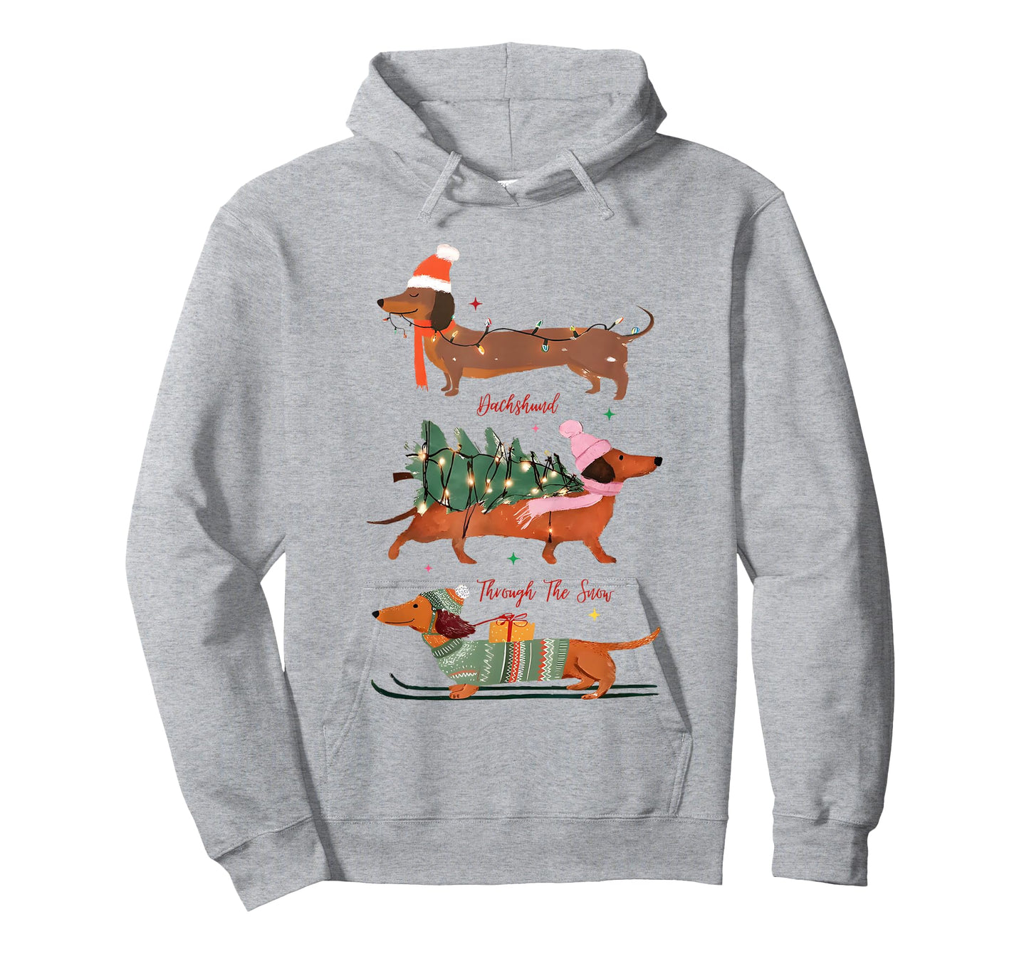 Dashing Through The Snow Christmas Wiener Dog Holiday T-Shirt