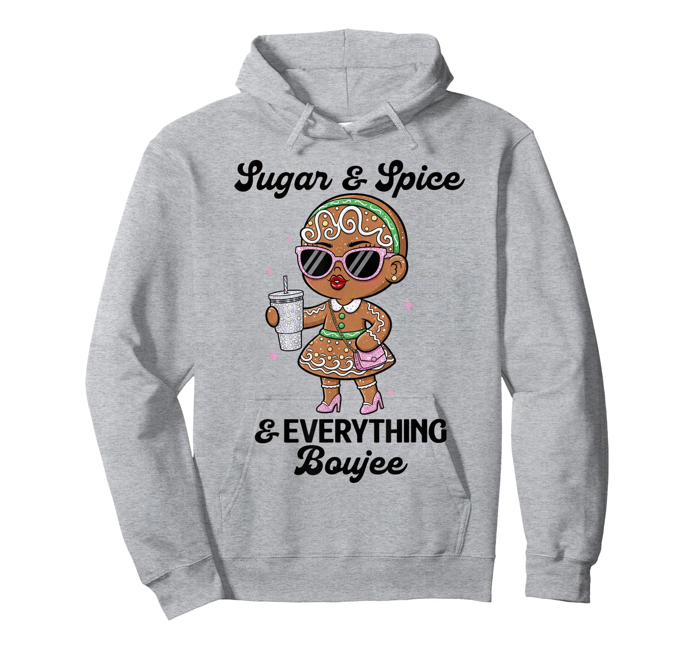 Sugar & Spice & Everything Boujee Funny Christmas Graphic T-Shirt