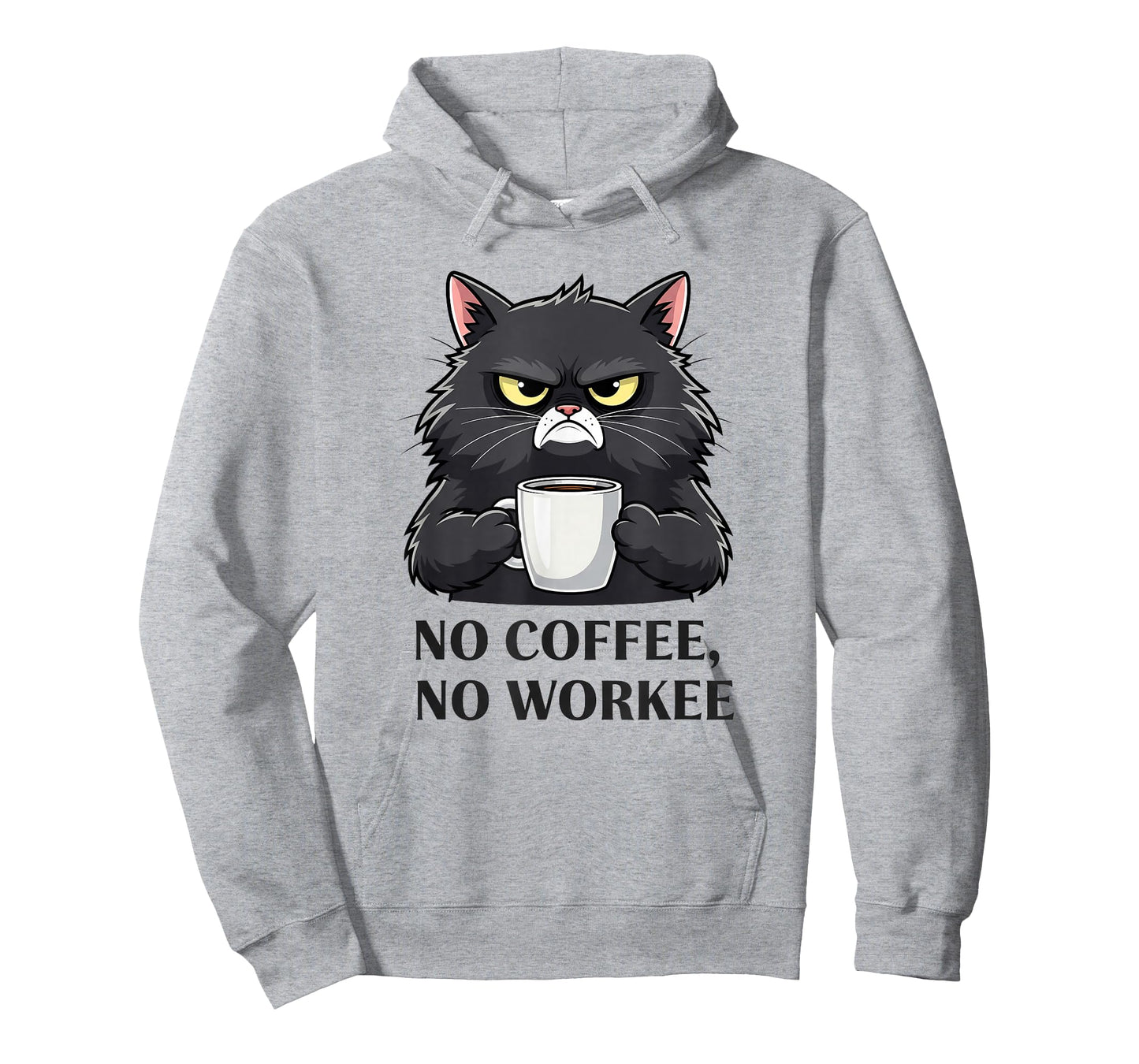 No Coffee No Workee Funny Office Saying Coworkers Cat Quote T-Shirt
