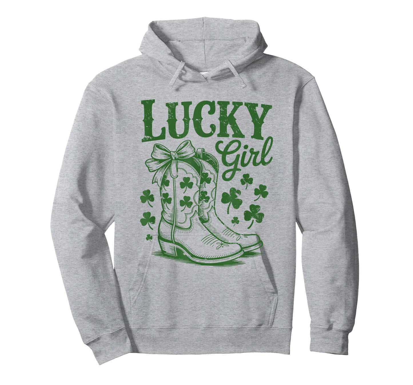 Lucky Girl St Patricks Day Western Cowgirl Boots Shamrock T-Shirt