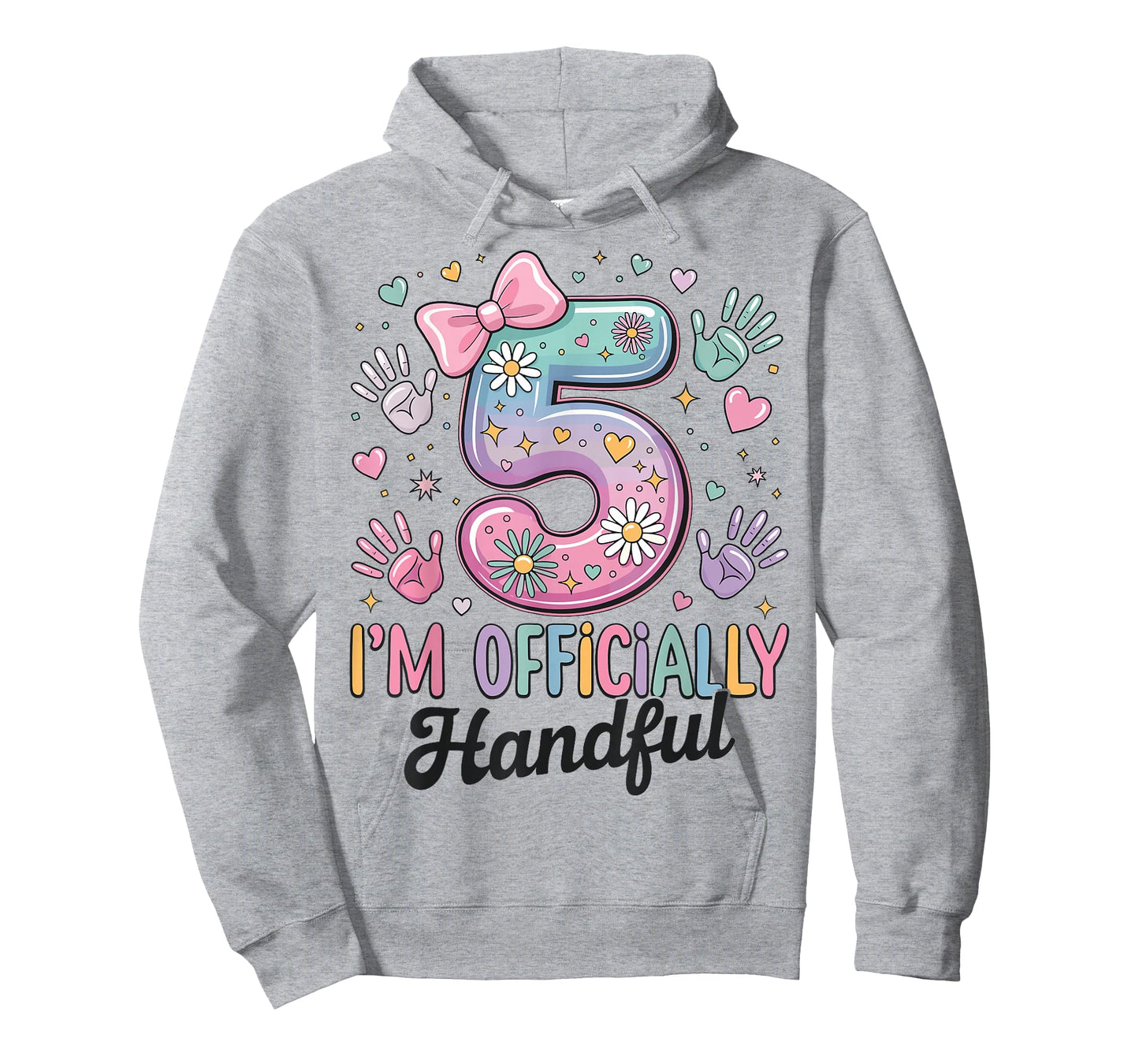 Kids I'm Officially A Handful Five 5th Birthday Girls Boys T-Shirt