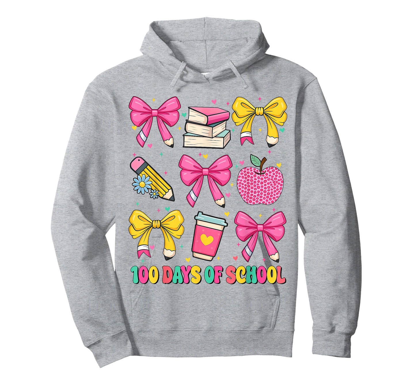 100 Days of School Bow Pink 100th Day Teacher Girl T-Shirt