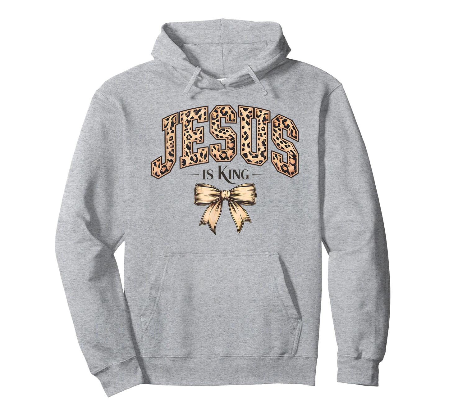 Jesus is King Cheetah Christian Coquette Bow Cute Faith T-Shirt