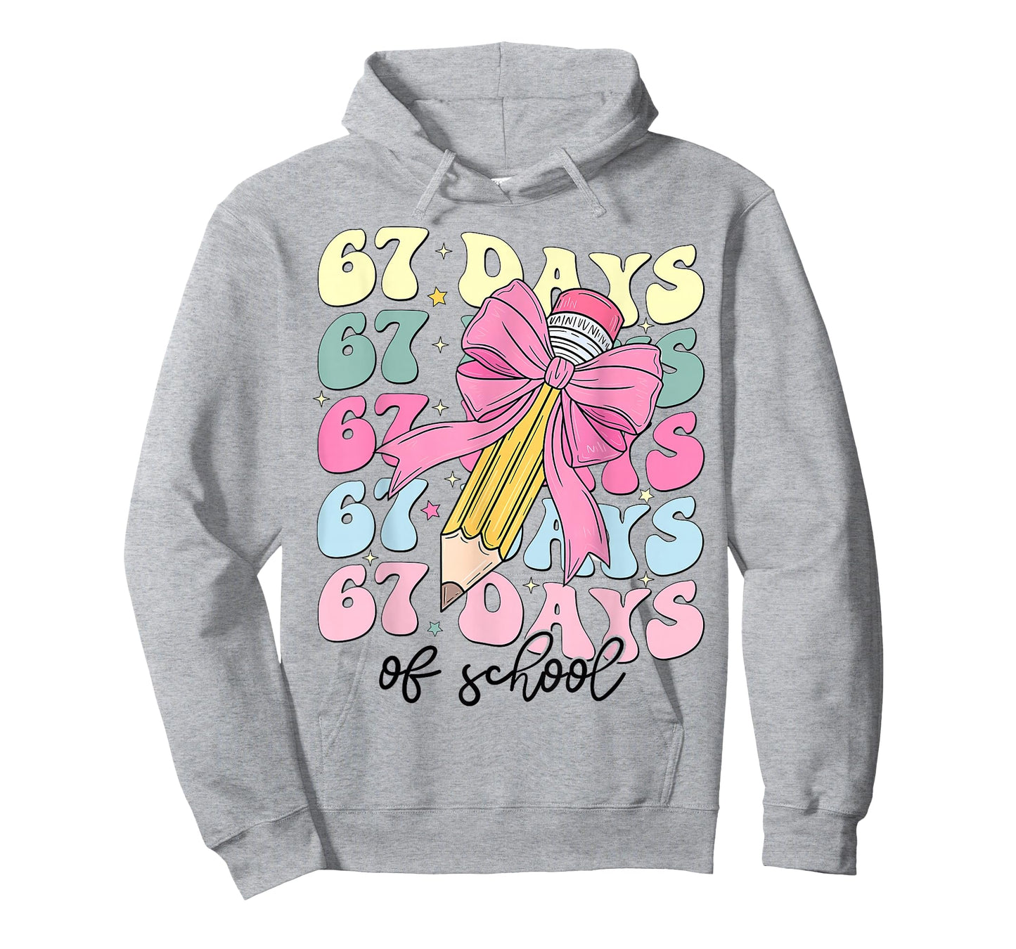 67 Days of School Girls Coquette Bow 67th Day of School T-Shirt