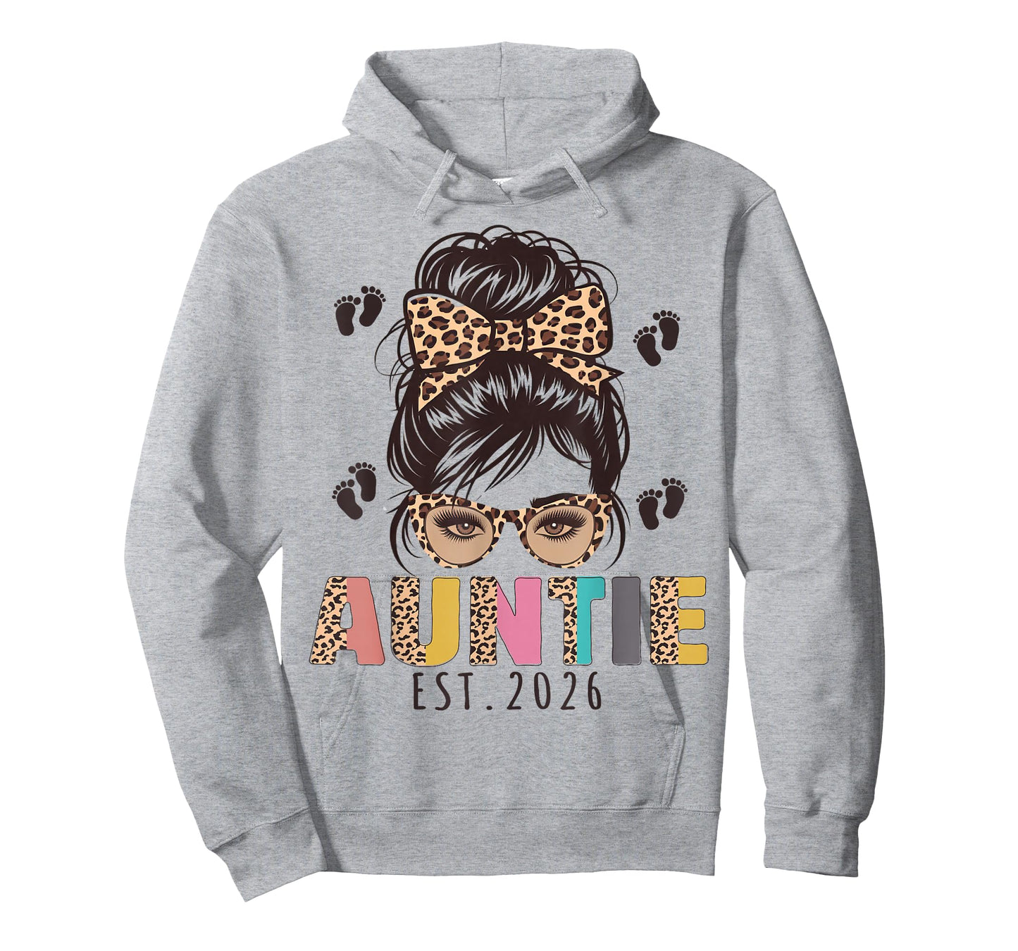 Promoted to Auntie est 2026 Aunt to be New Aunt Messy Bun T-Shirt