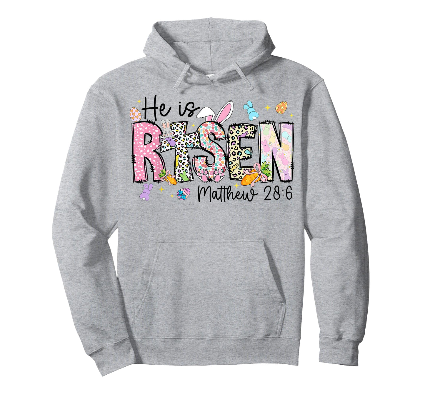 Happy Easter He is Risen Jesus Matthew 28:6 Women Kids Girls T-Shirt