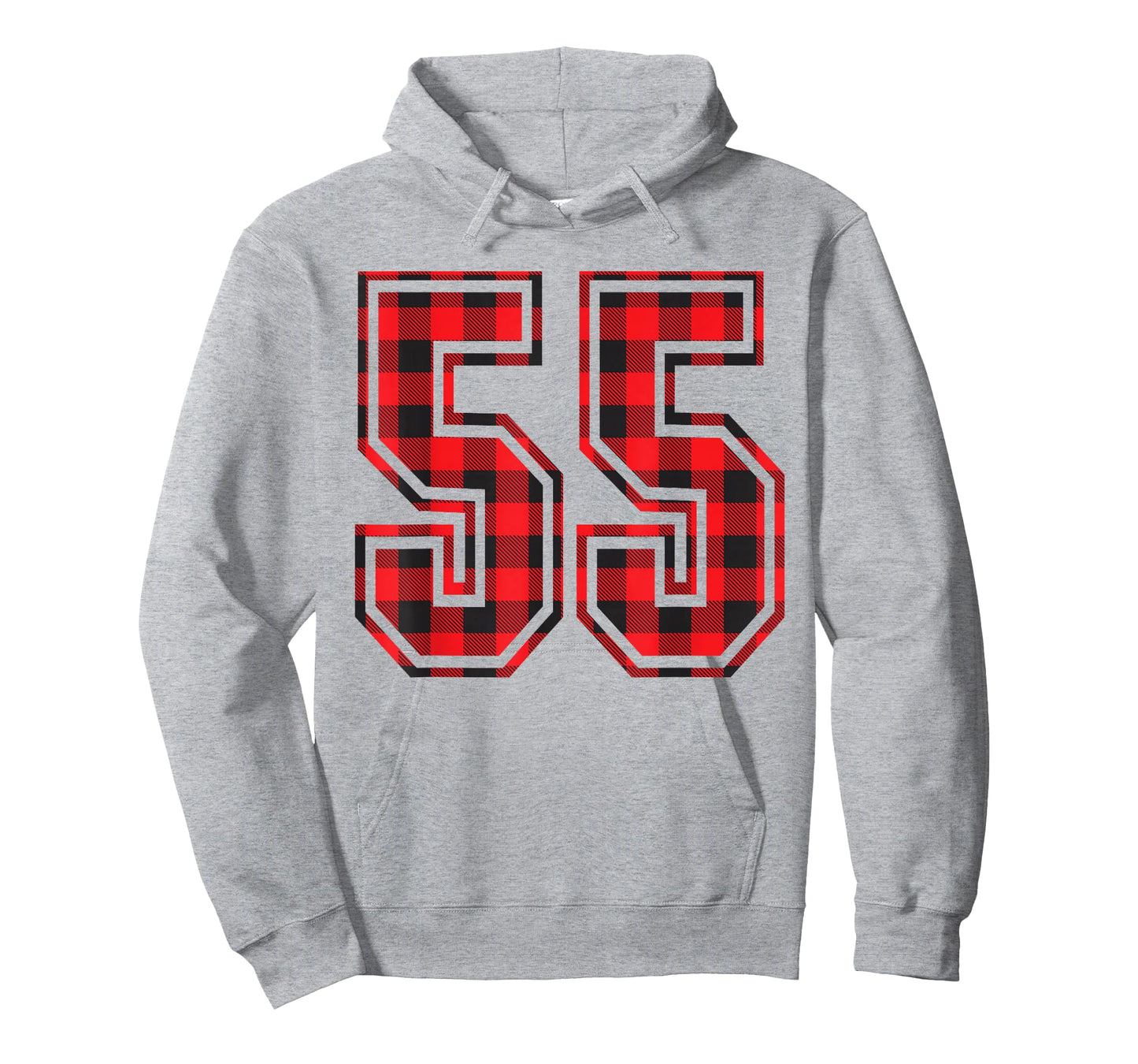Cute Number 55 Christmas Red Plaid Pattern #55 Unform Jersey T-Shirt
