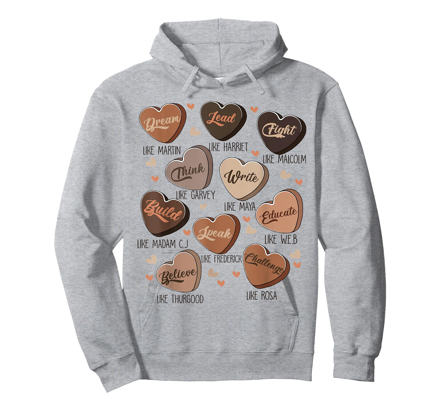 Celebrating Black History with Educated Leader Hearts T-Shirt