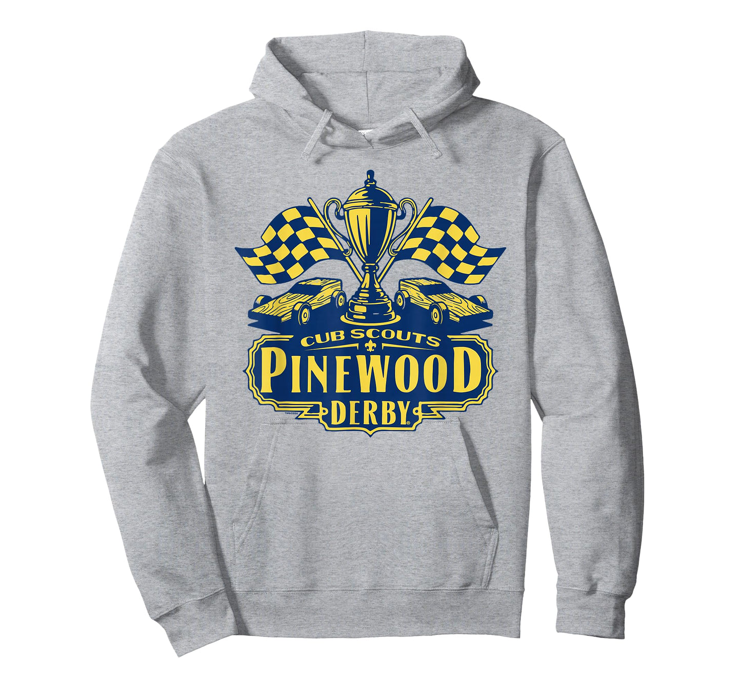 Pinewood Derby Cub Scouts Checkered Flag Racing Trophy Logo T-Shirt