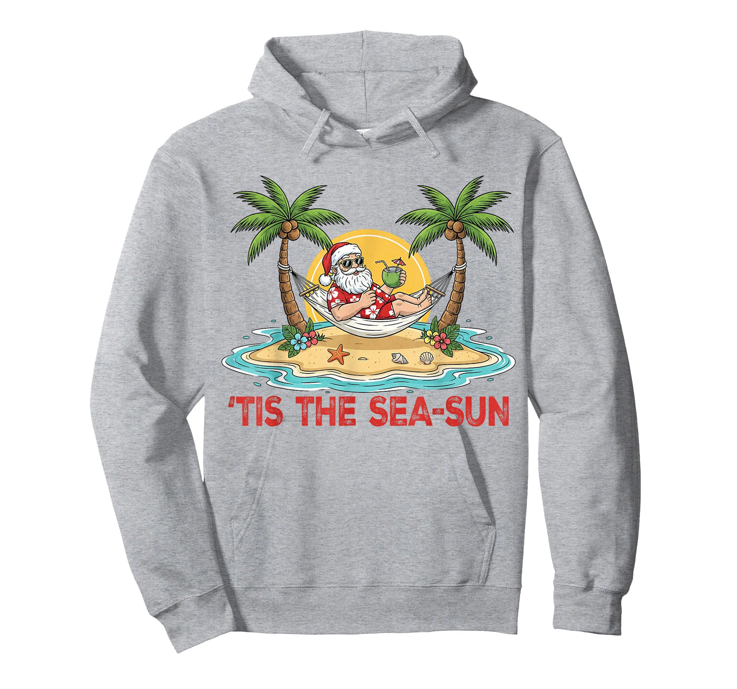 Tis The Sea-Sun Santa Beach Vibes Christmas in July Hawaii T-Shirt