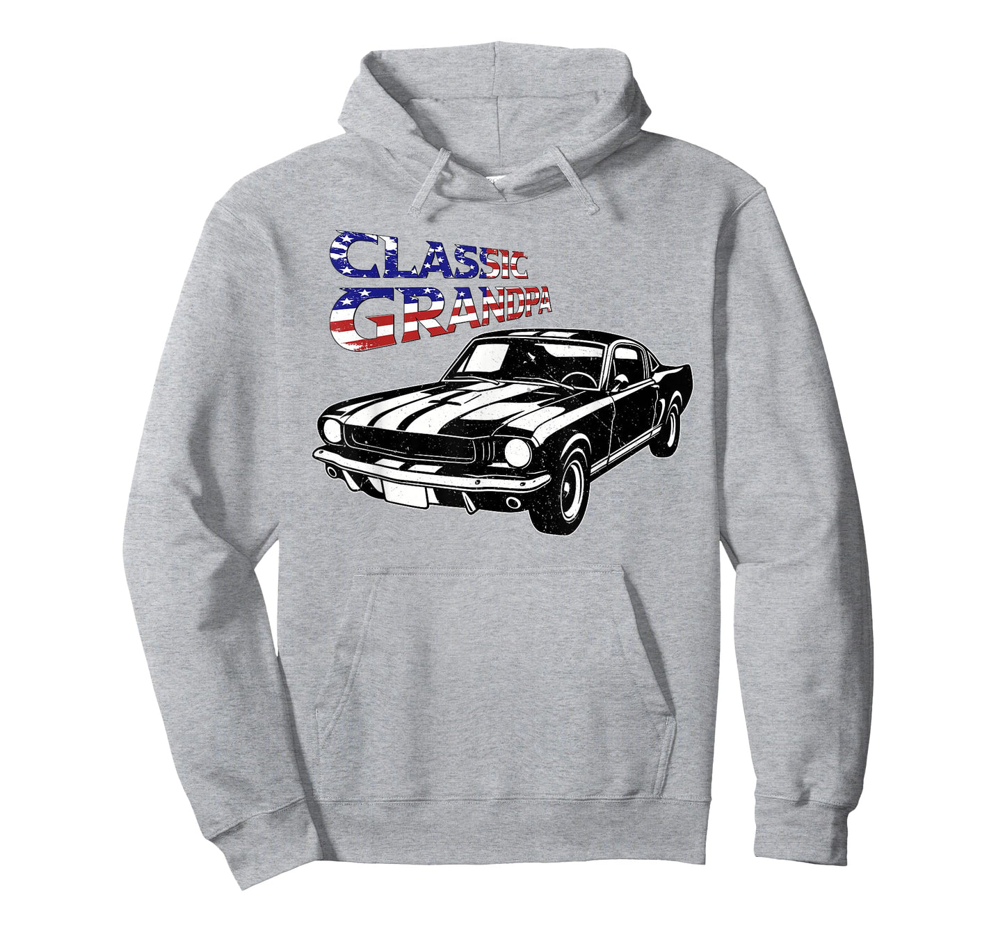 Car Classic Grandpa US Flag Funny Mens Grandfather Dad T-Shirt