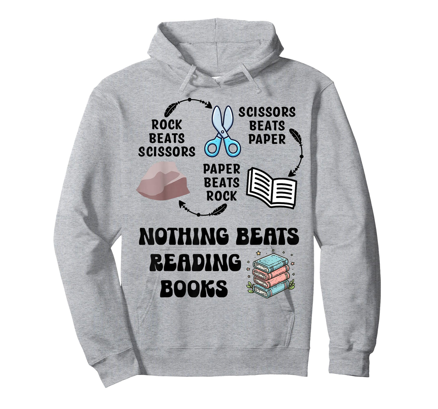 Nothing Beats Reading Rock Paper Scissors Reader Book Lover T-Shirt