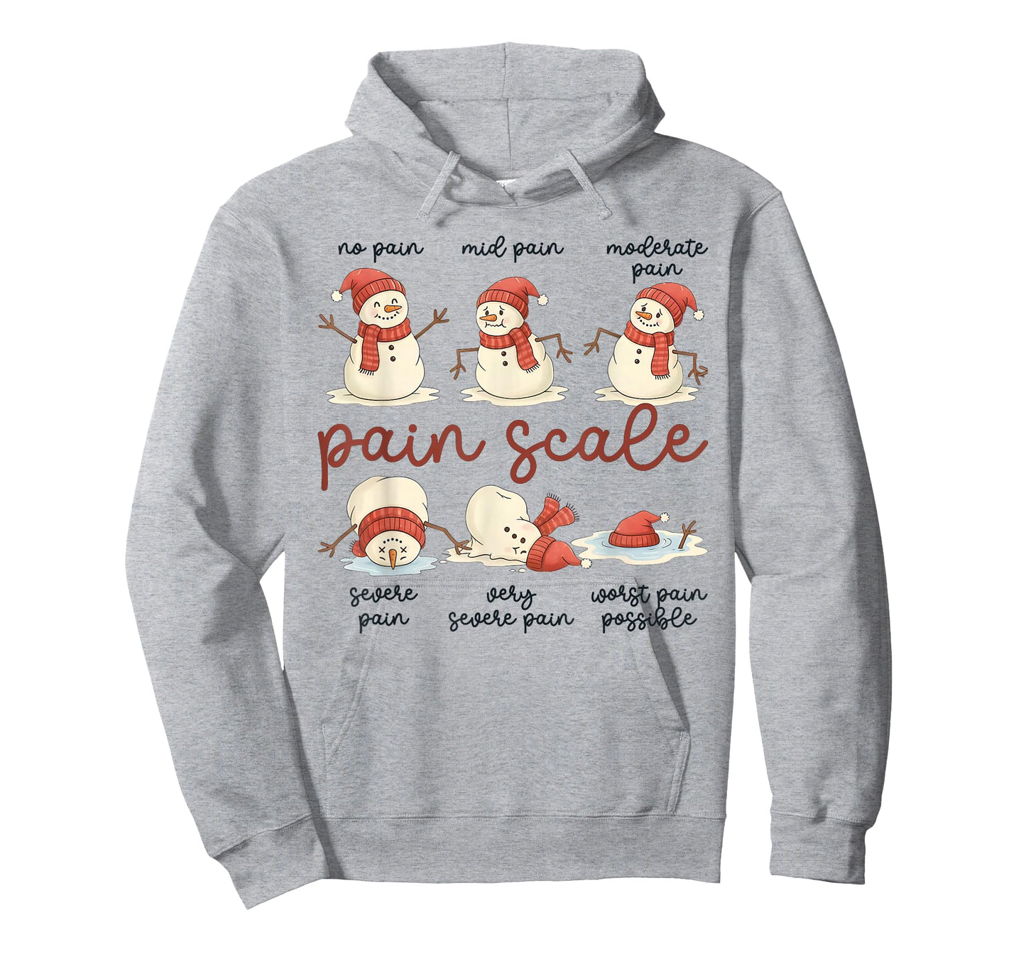 Pain Scale Snowman Funny Nurse Christmas Holiday T-Shirt
