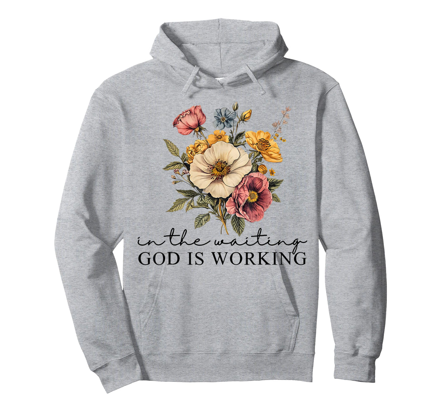 Floral in The Waiting God is Working Faith Jesus Christian T-Shirt