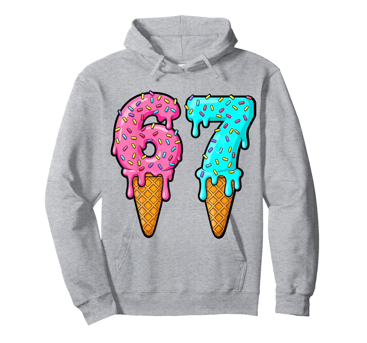 Six Seven Ice Cream Drip Gen Alpha Slang 6 7 Trending Meme T-Shirt
