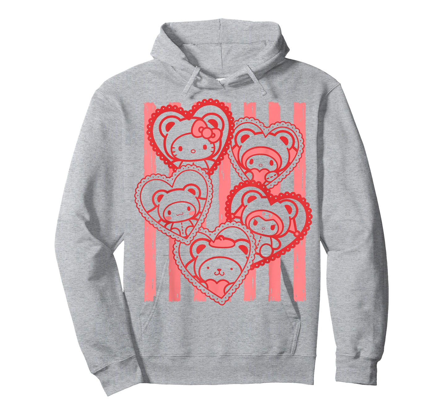 Hello Kitty Valentine's Day Sanrio Characters Bear Hoodie T-Shirt