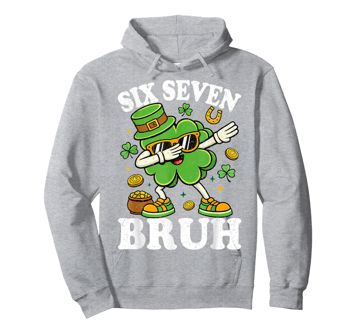 Six Seven Bruh Meme 67 St Patricks Day Dabbing Shamrock Kids T-Shirt