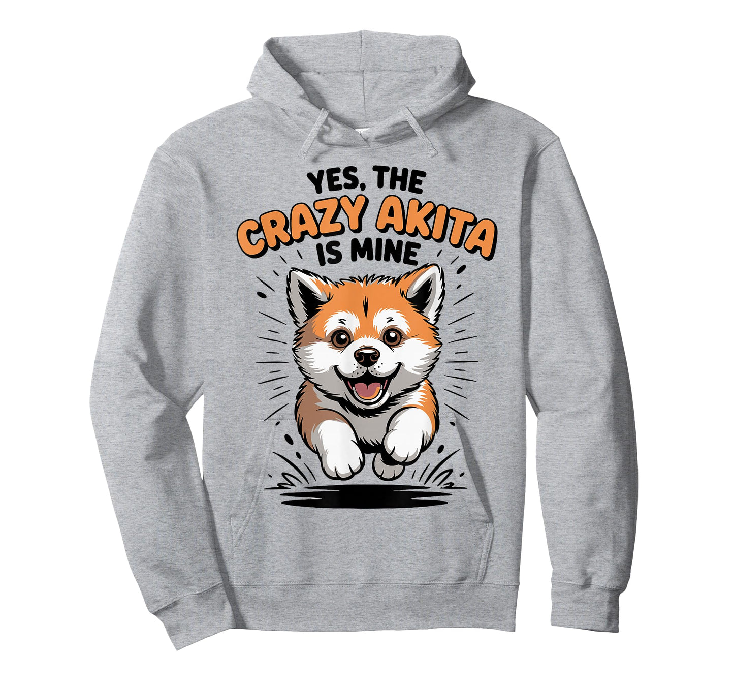 Yes, The Crazy Akita is Mine Pup Pet Dog Cartoon Funny Akita T-Shirt