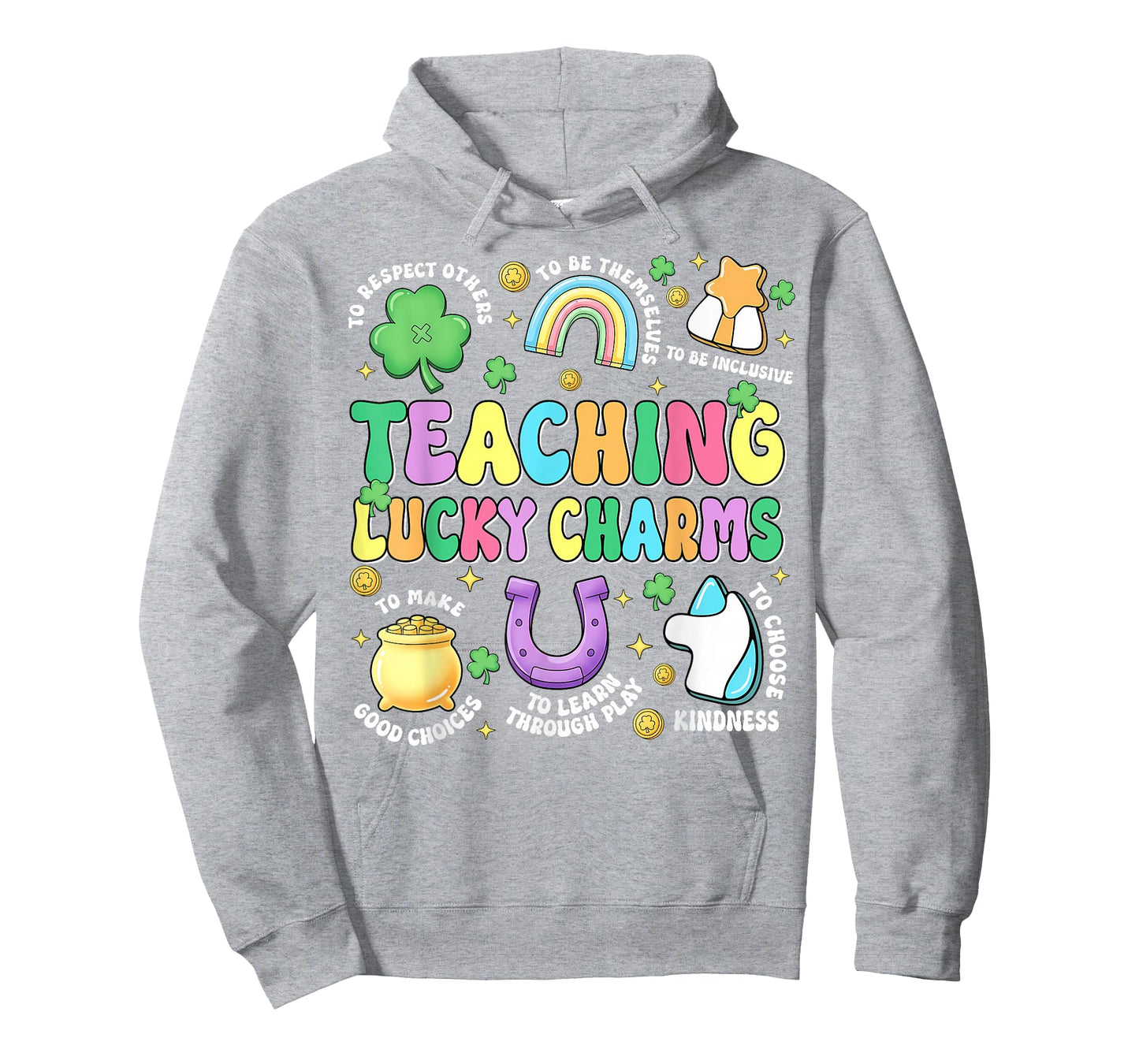 Funny Teaching Lucky Charms Teacher Groovy St Patricks Day T-Shirt