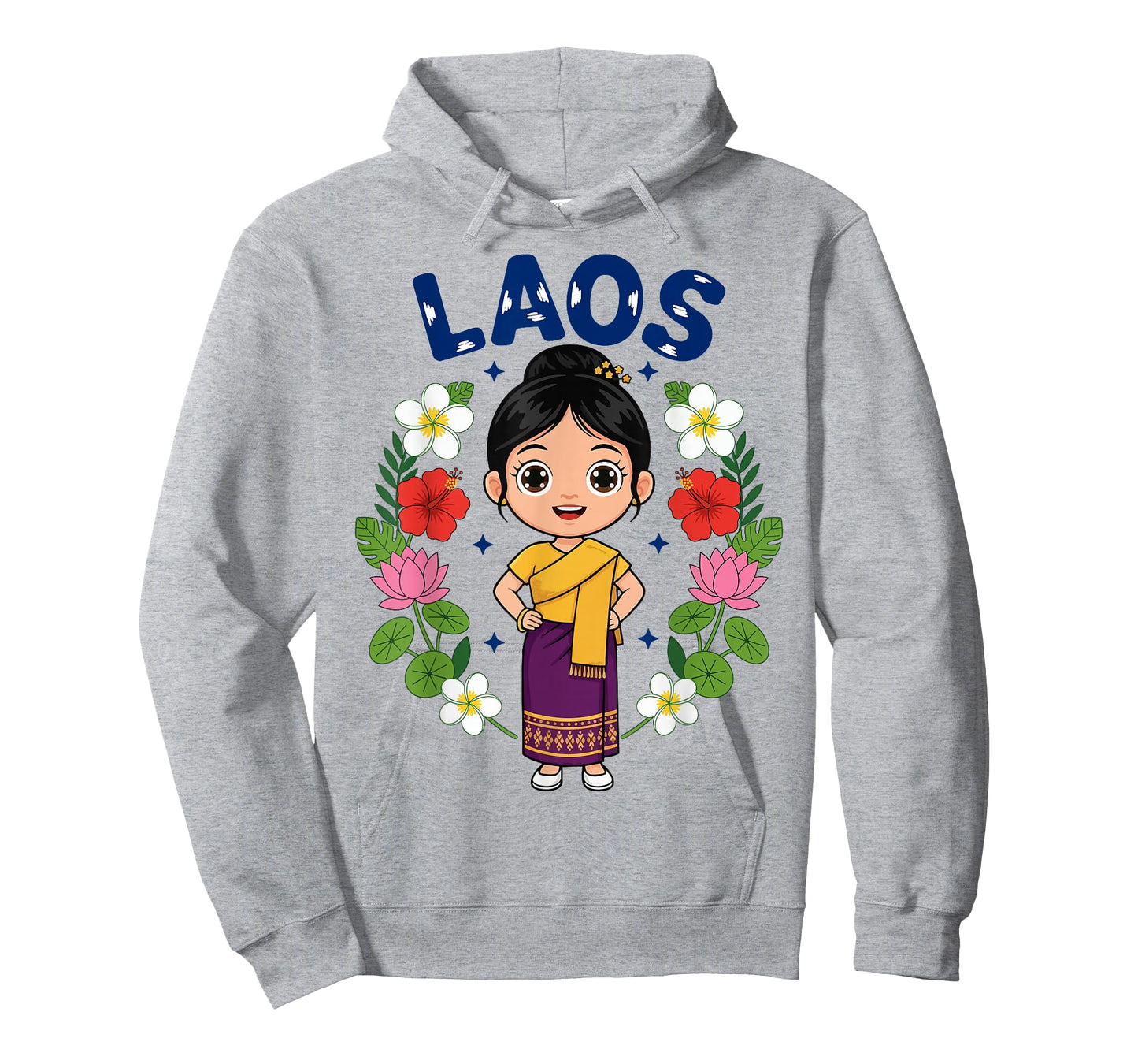 Laos Laotian Girl Traditional Dress Flowers Heritage T-Shirt