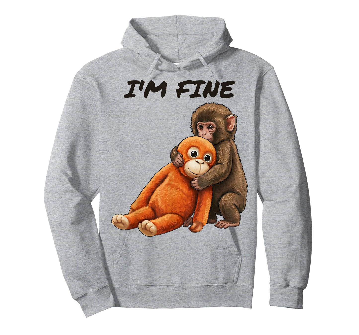 Sad Monkey Punch Meme with an Orange Toy I'm Fine T-Shirt
