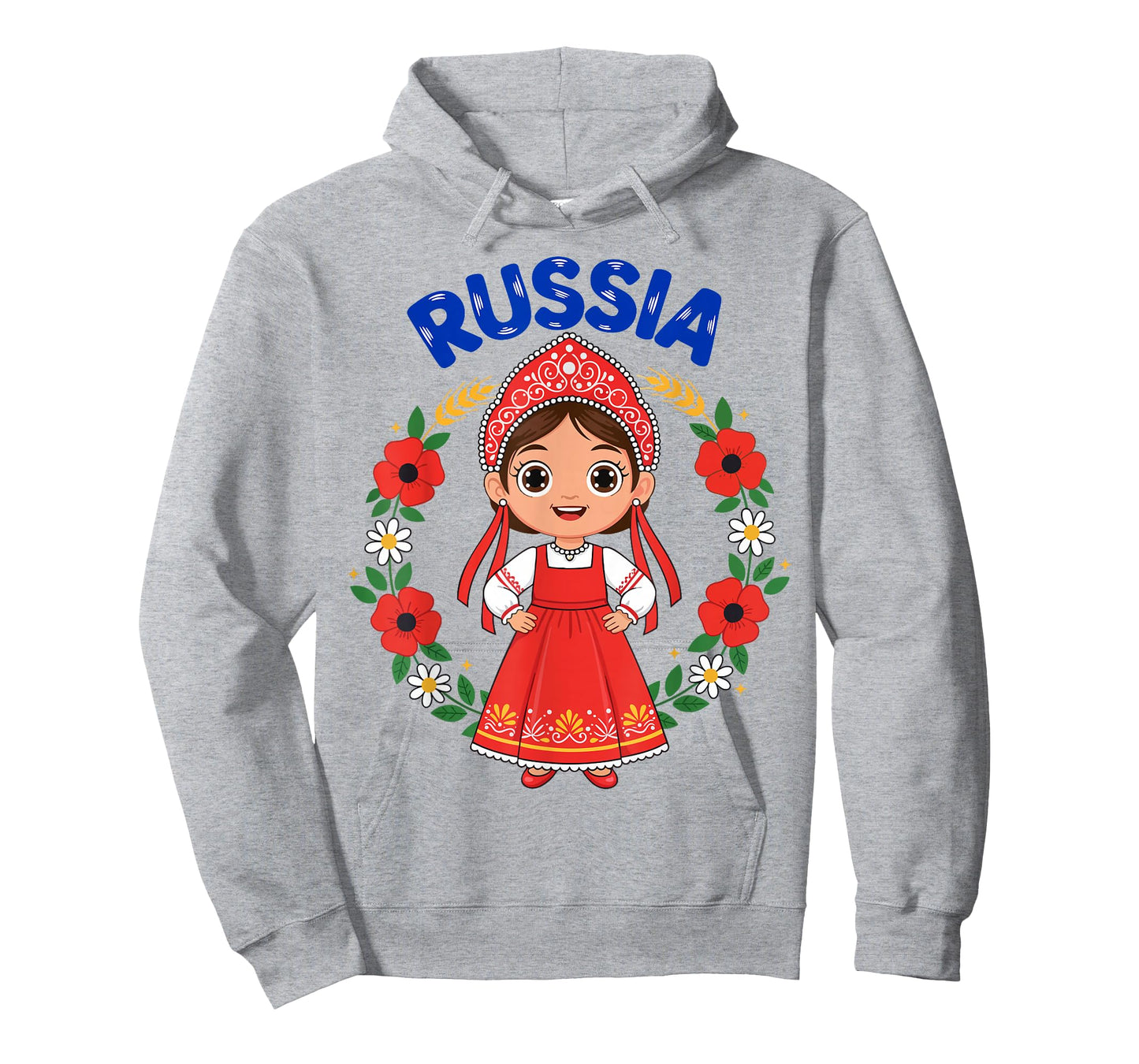 Russia Russian Girl Traditional Dress Heritage Flowers T-Shirt