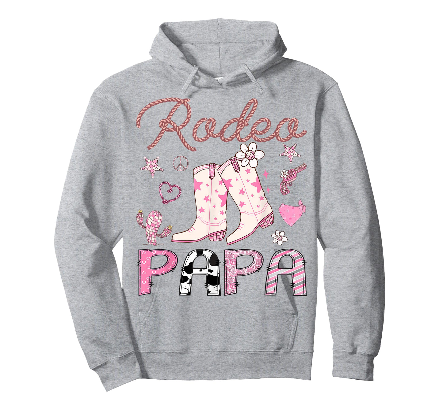Rodeo Papa Pink Cowgirl Coquette Boots Birthday Girl T-Shirt