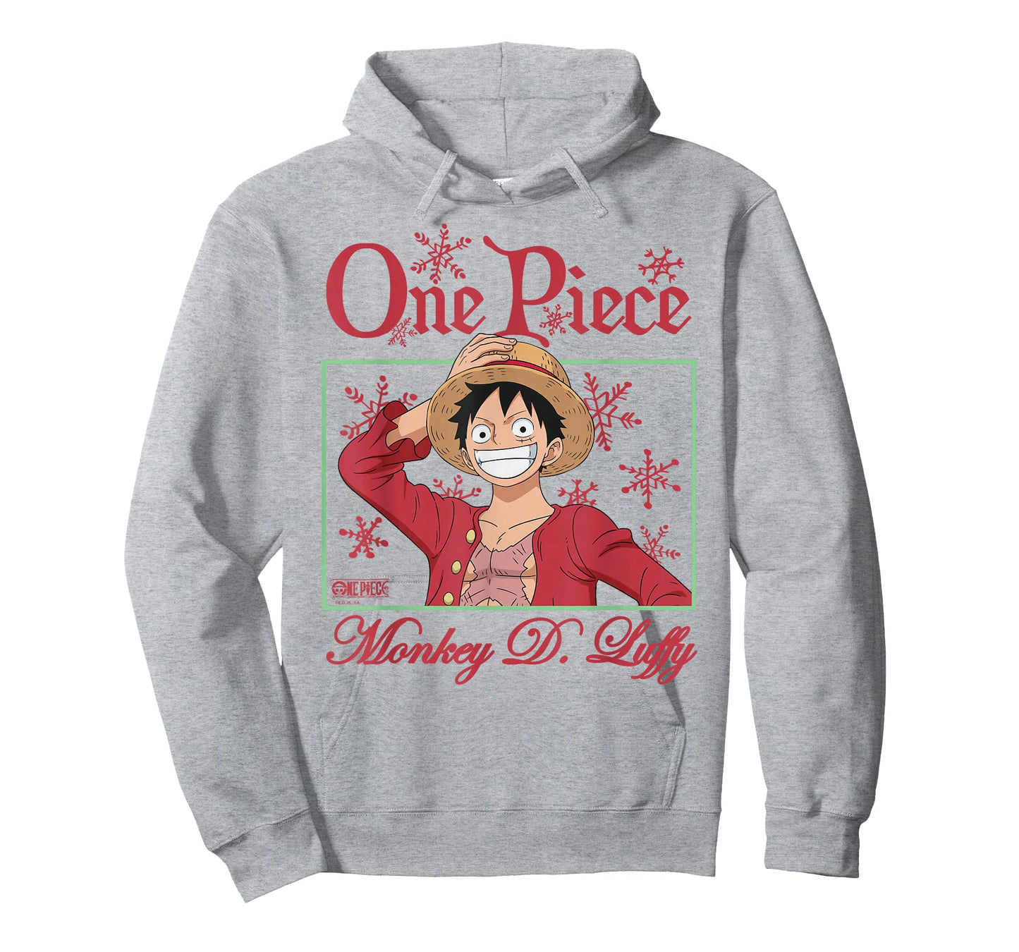 One Piece Anime Happy Holidays Luffy Christmas Snowflakes T-Shirt
