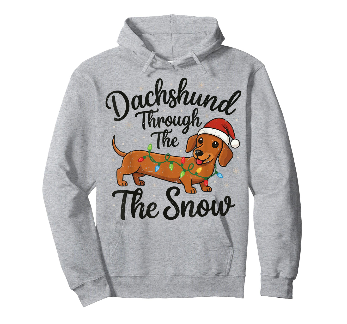 Mini Dachshund Through Snow Christmas Pajamas Pjs Weiner Dog T-Shirt