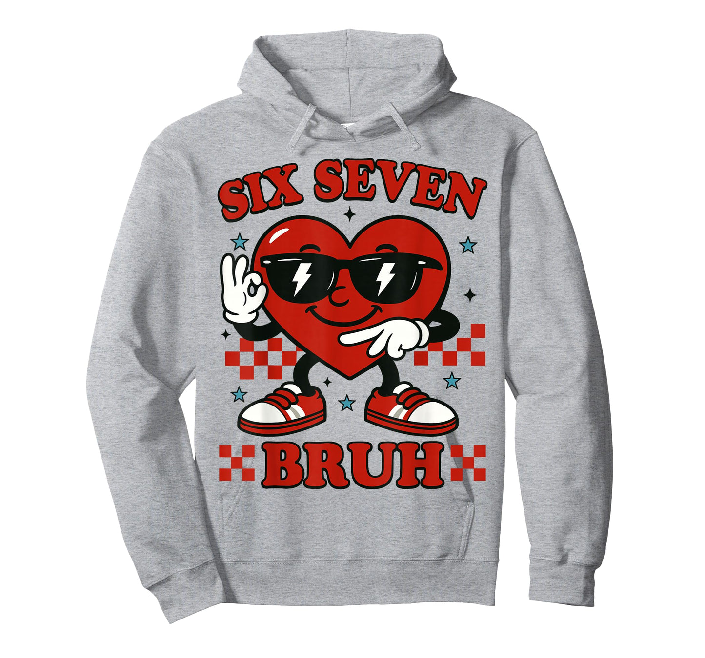 Six Seven Bruh Heart 6 7 Meme Valentine Boy Girl Kids T-Shirt