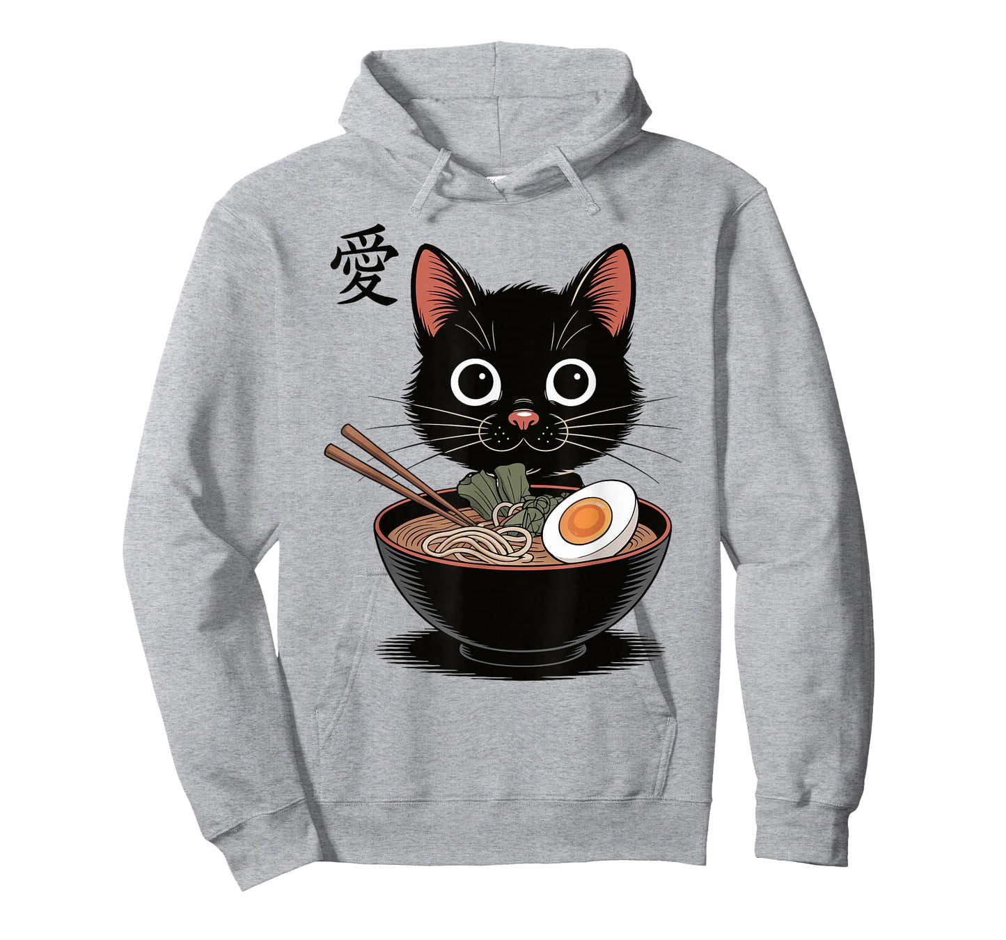 Funny Kawaii Ramen Cat Neko Anime Kanji Love Kitten Art T-Shirt