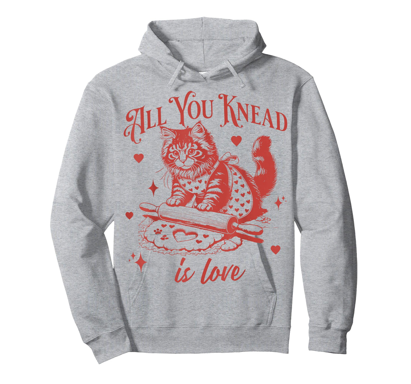 Vintage Cat Biscuits Kneading Dough Valentine's Day T-Shirt
