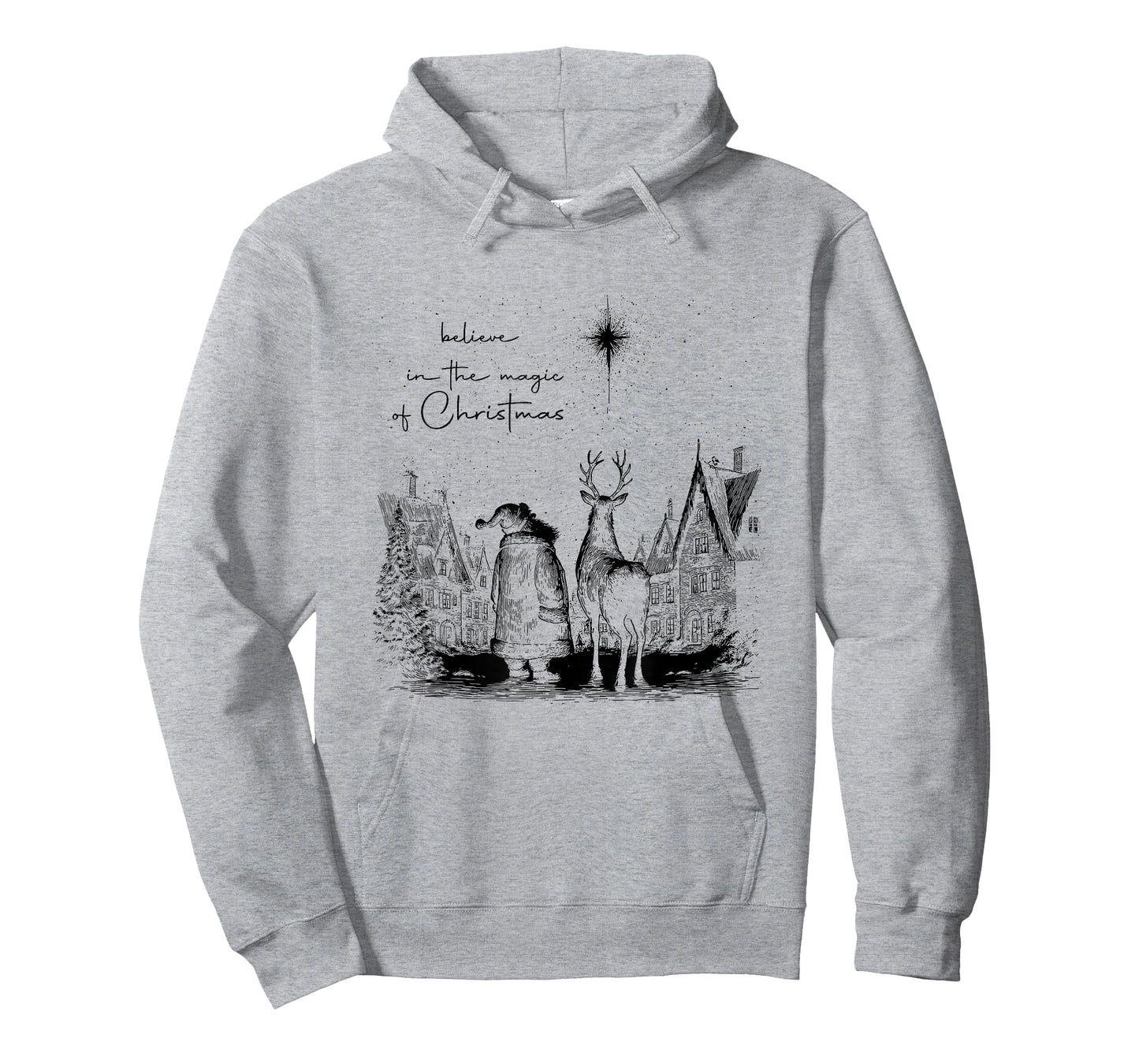 Believe in The Magic of Christmas Santa Reindeer Xmas Pajama T-Shirt