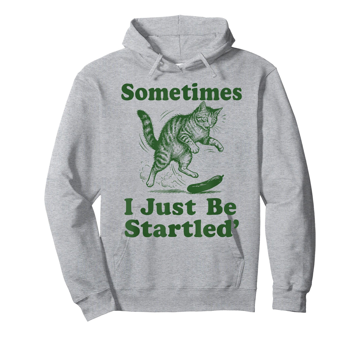 Sometimes I Just Be Startled Funny Cat vs Cucumber Meme T-Shirt