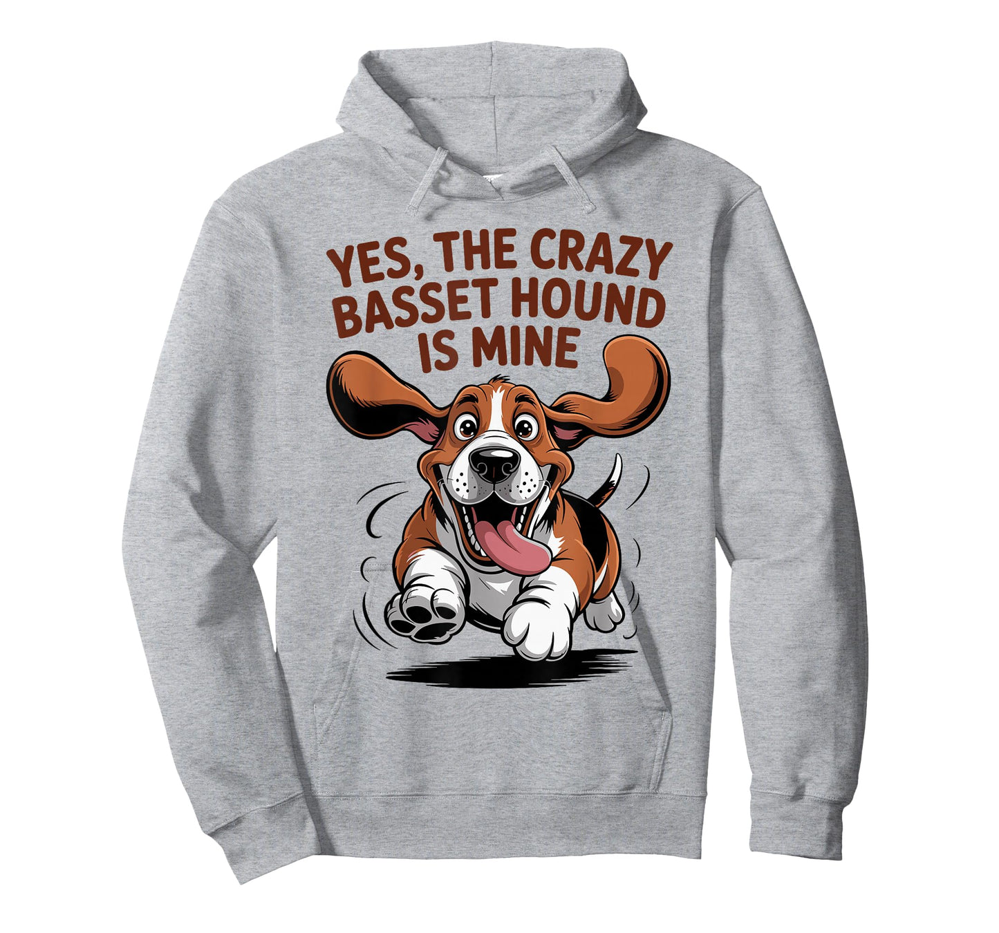 Crazy Cartoon Pet Dog Breed Mom Dad Pup Funny Basset Hound T-Shirt