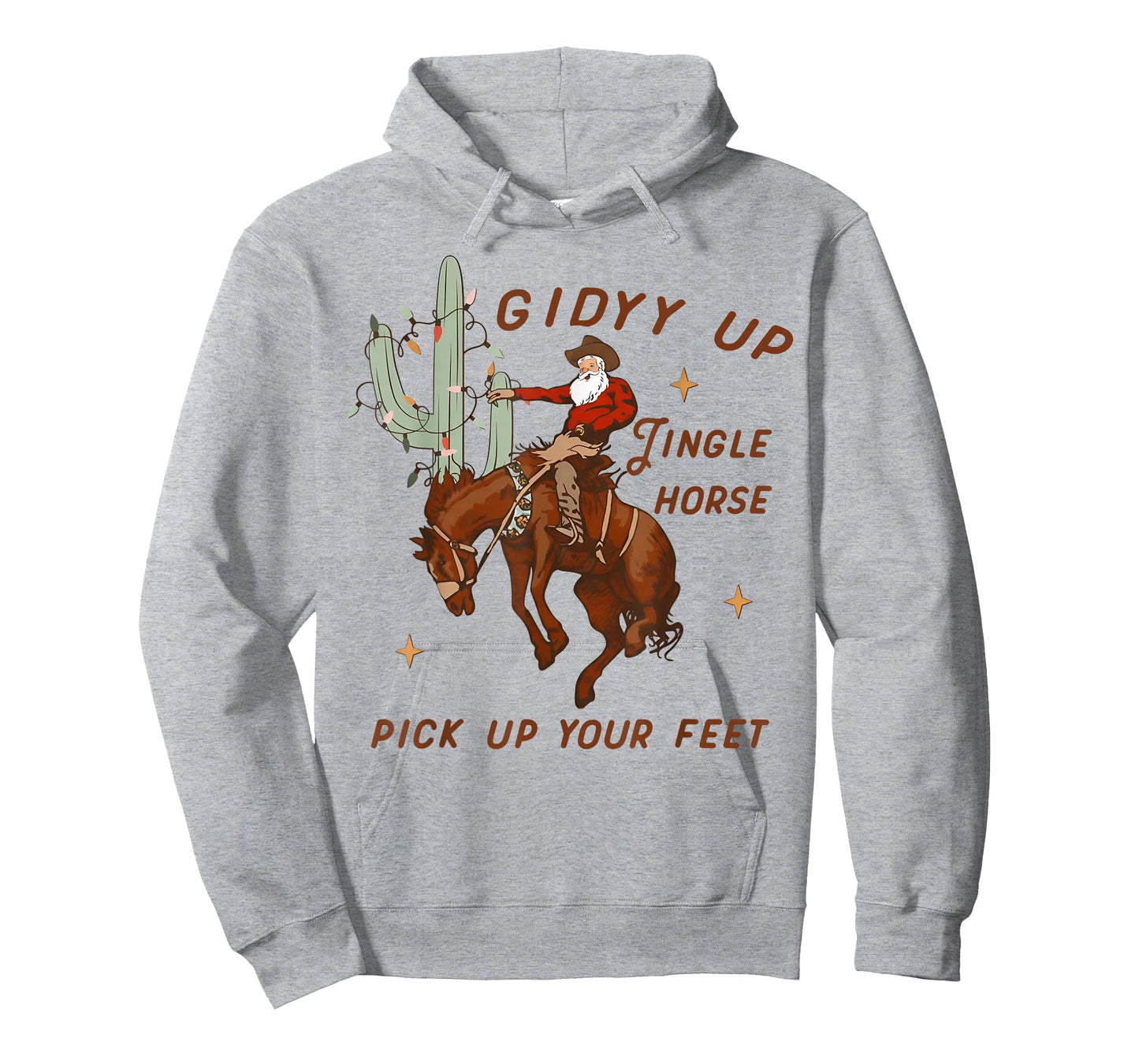 Giddy Up Jingle Horse Pick Up Your Feet - Santa Cowboy T-Shirt