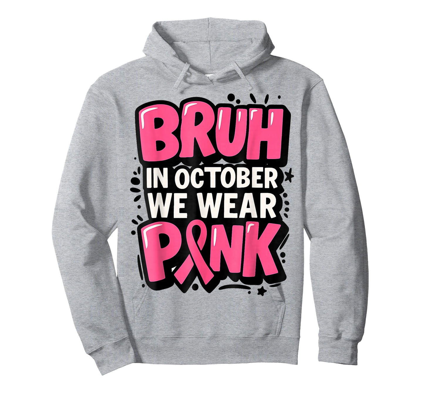 Bruh in October We Wear Pink Breast Cancer Toddler Boys Kids T-Shirt