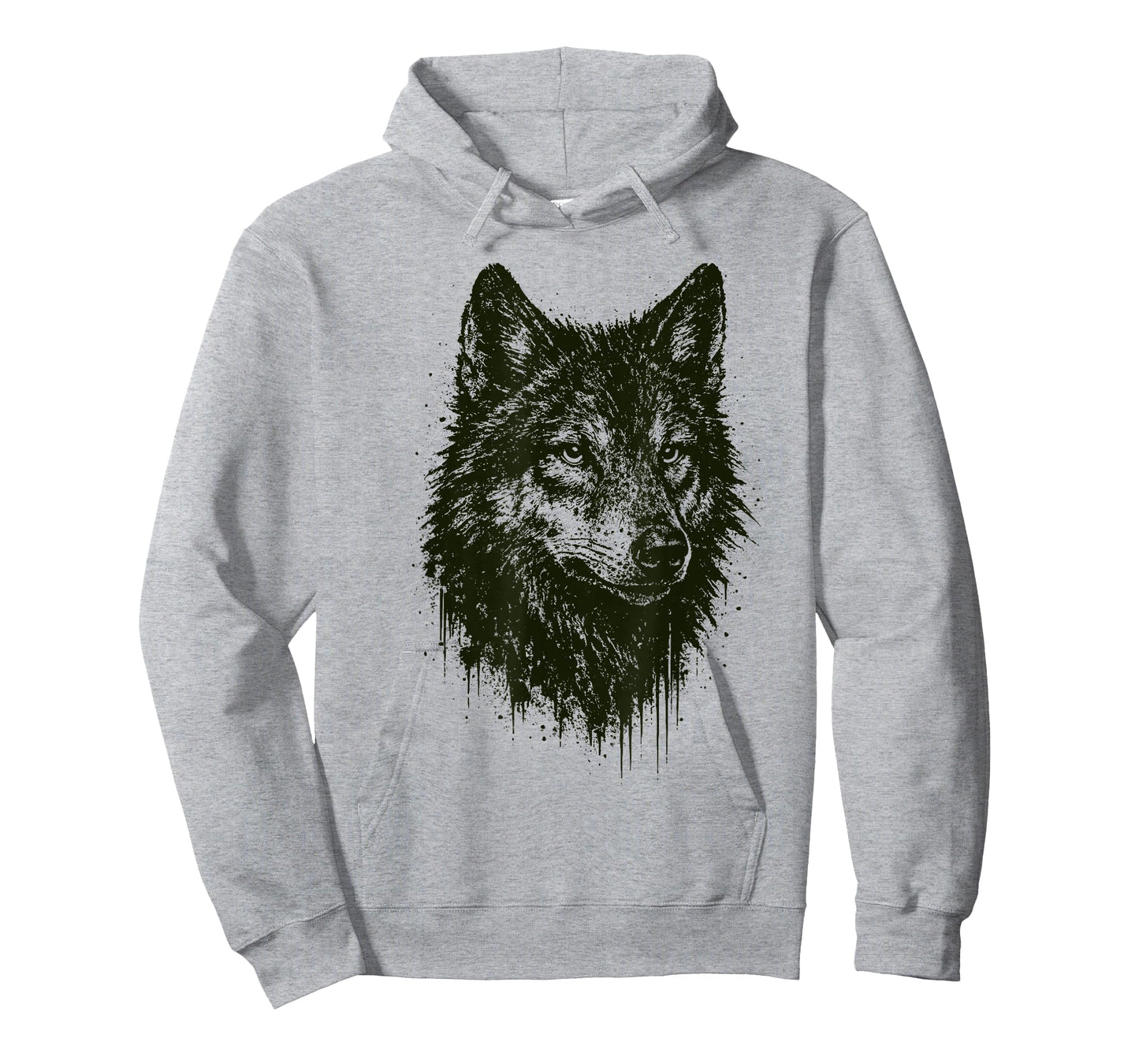 Wolf Ink Art Grunge Wild Nature Animal Portrait Edgy Wolves T-Shirt