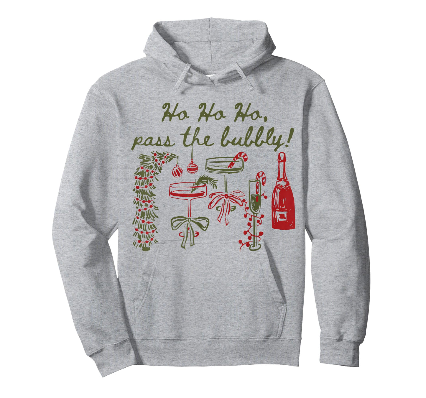 Ho Ho Ho Pass The Bubbly Christmas Drinking Xmas Champagne T-Shirt