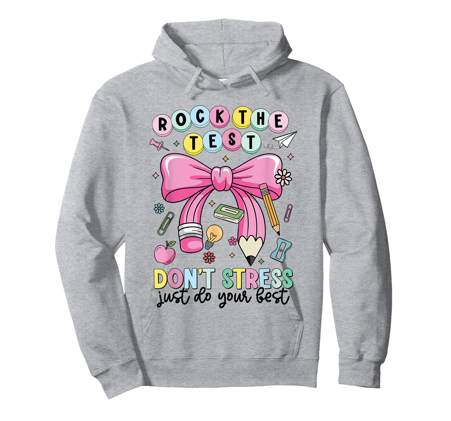 Rock The Test Don't Stress Just Do Your Best Teacher Testing T-Shirt