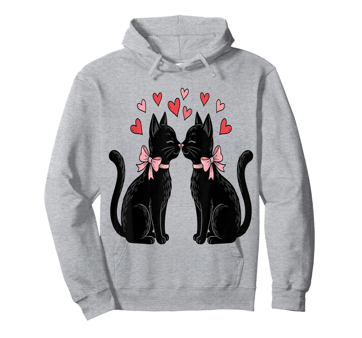 Cute Cat Valentines with Hearts Meow Cats Valentine T-Shirt