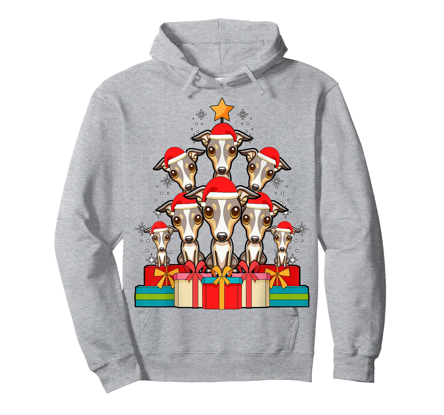 Cute Greyhound Iggy Italian Greyhound Christmas Tree Xmas T-Shirt