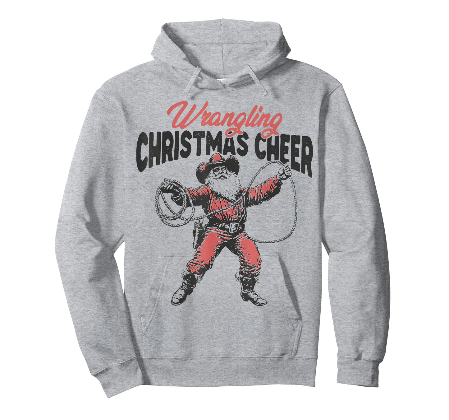 Wrangling Christmas Cheer Funny Cowboy Santa Western Xmas T-Shirt