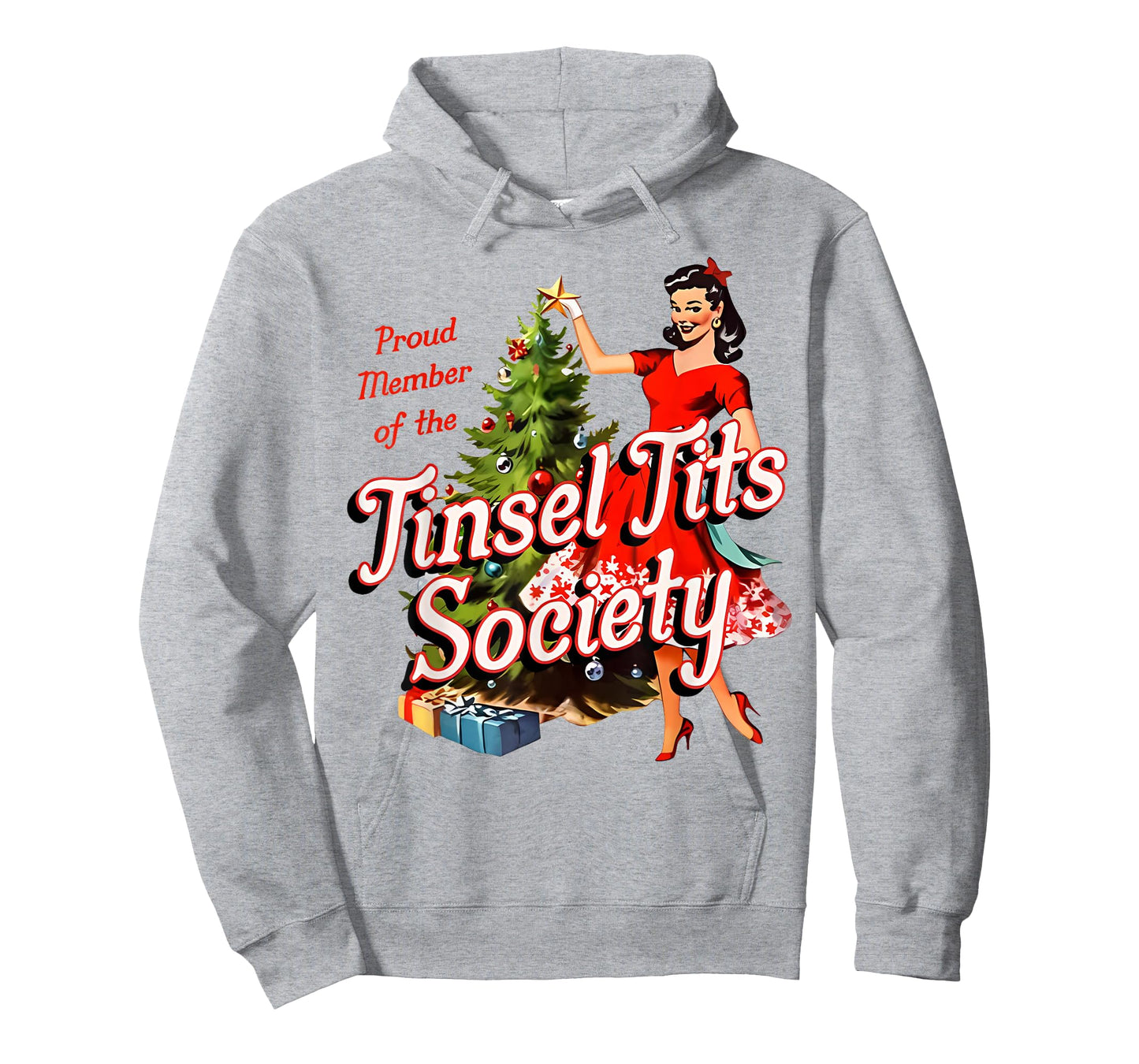 Proud Member of Tinsel Tits Society Lady Funny Christmas T-Shirt